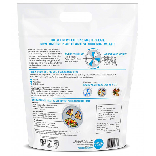 Portions Master All in One Plate | Diet Weight Loss Aid | Food Management & Servings Control Portions Master All in One Plate | Diet Weight Loss Aid | Food Management & Servings Control